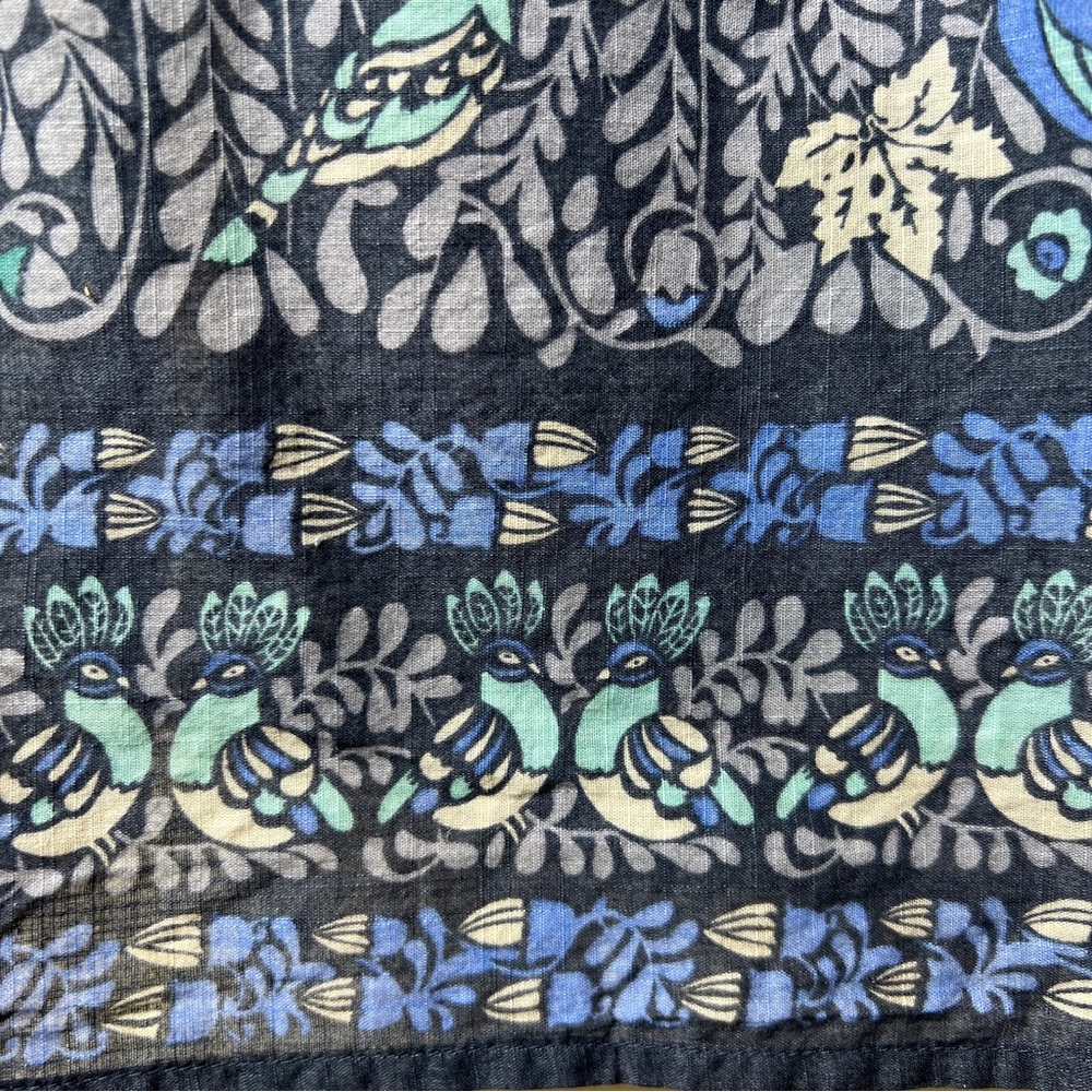 ANTHROPOLOGIE / ELOISE Blue Bird Print Cover-Up Dress w Crochet Details - Sz S - Picture 11 of 11